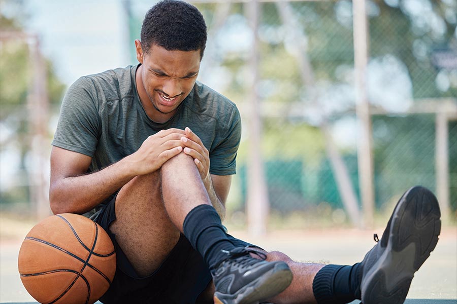 Deportista rotura fribras